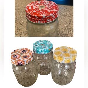 Mason Jars Mugs set 4 Drinking Drink Jars Beverage Cups & Pioneer Woman